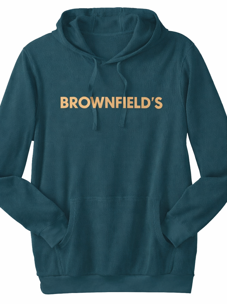 Brownfield's 70th Anniversary Hooded L/S Tee - Harbor Blue