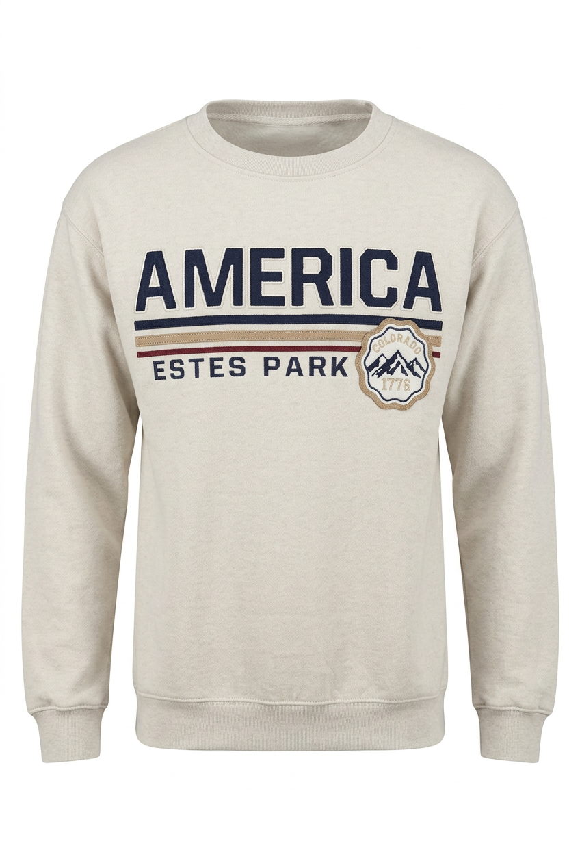 America Applique & Embroidered Crewneck