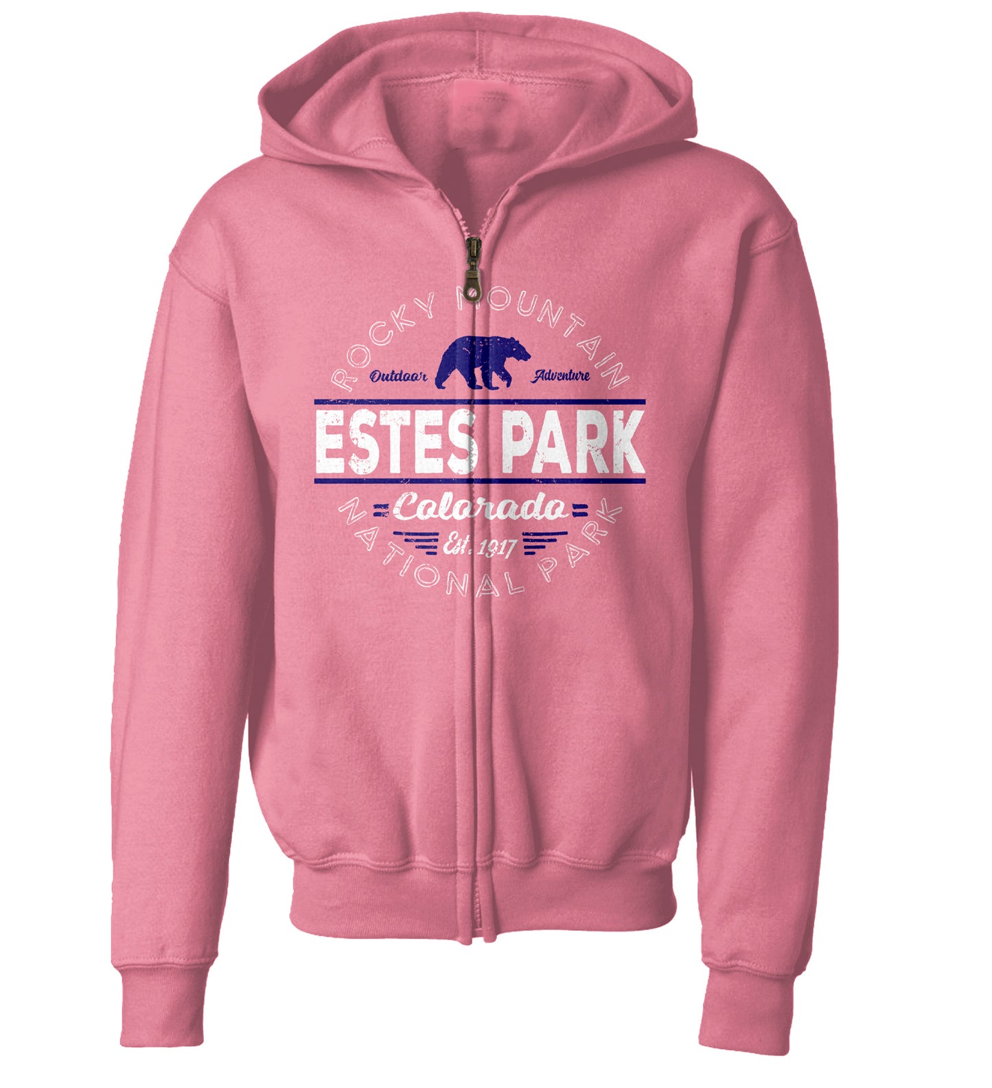 Hubcap Bear Kids Zip Hood - Rose
