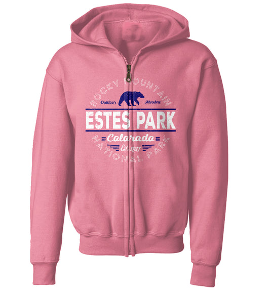 Hubcap Bear Kids Zip Hood - Rose